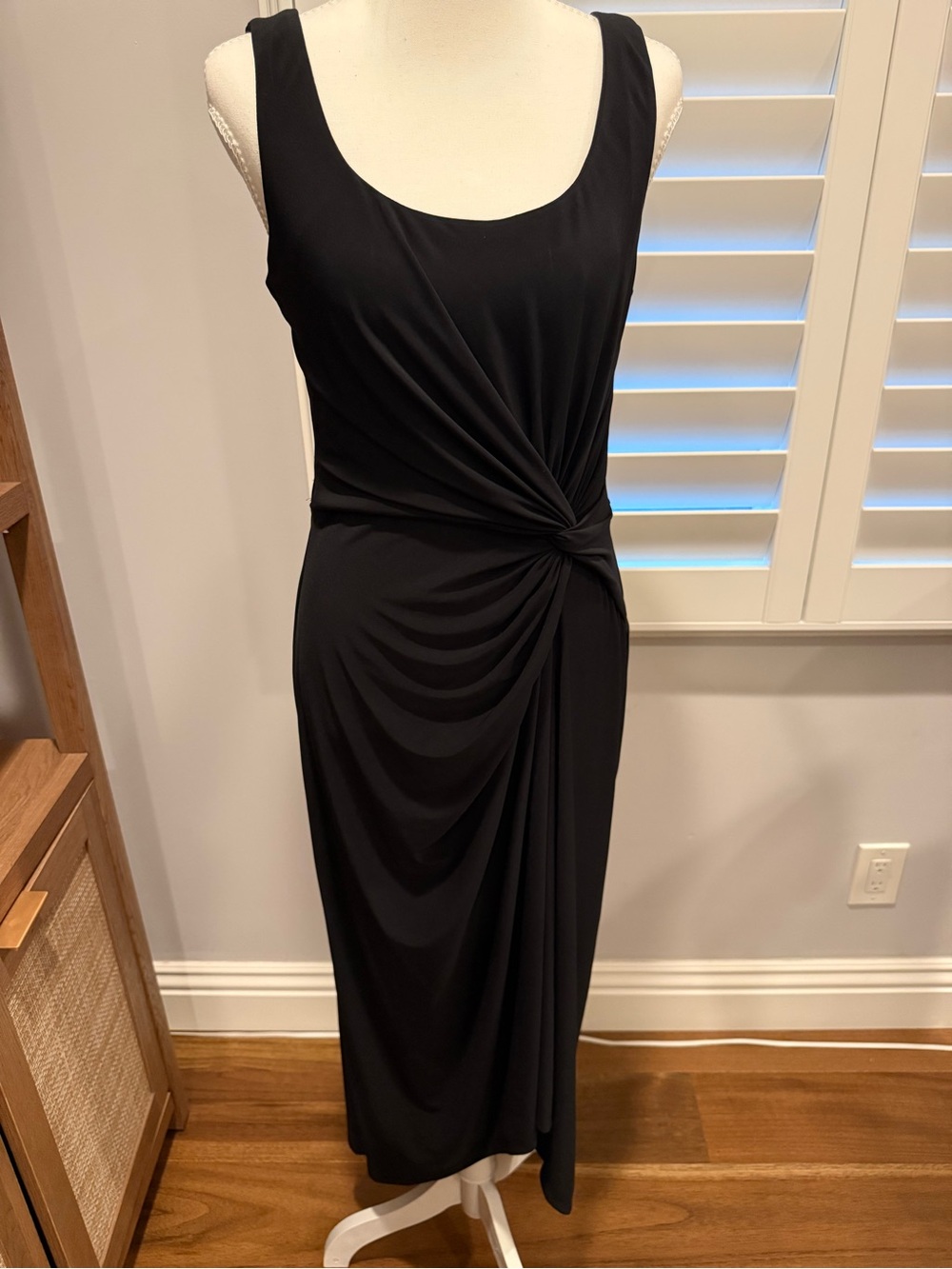 Ralph Lauren Black Sleeveless Twist-Knot Maxi Dress